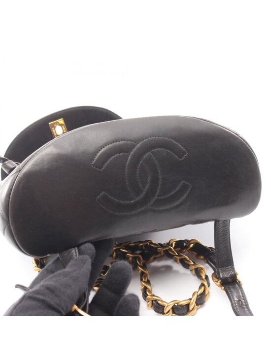 Chanel Backpack Quilted Black Lambskin Double Turnlock Chain main image 10
